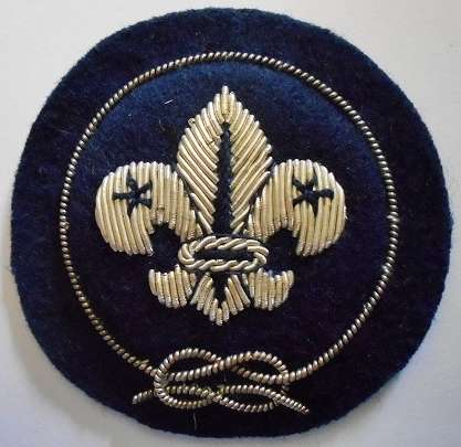Sea Scout Cap Badge Silver Wire on Felt Padded 60mm