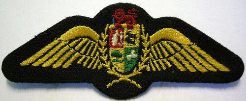 S.A.A.F. Pilot's Wings 2000 Hours Flying Time Embroidered Two Pins