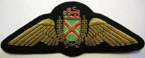 S.A.A.F. Commando Pilot's Wings Embroidered Bullion Wire Padded