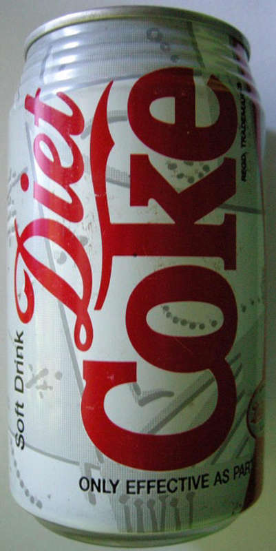Diet Coke Can Empty 340ml Canned by Namibia Beverages (Sticker on can as bought)