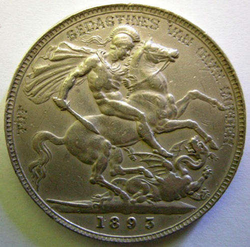 1893  Silver Victoria Crown Some Rim Bumps (Trench Art?) Engraved: Tot Gedagtines Van Onze Moeder