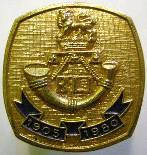 Cuff Link Single Rand Light Infantry 25mm x 23mm Stem Slightly Bent