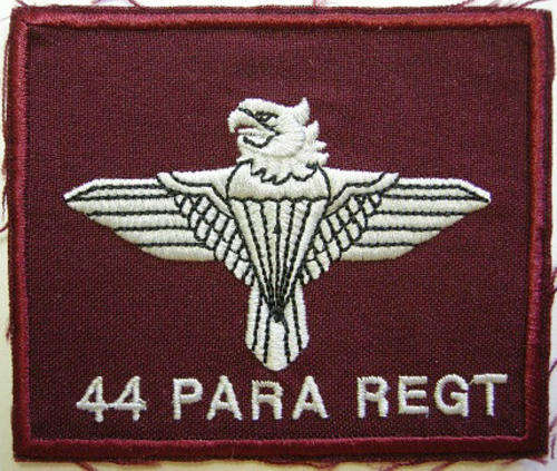 44 Para Regiment Tracksuit Badge Embroidered on Material 79mm x 94mm