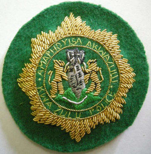 Kwa Zulu Police Cap Badge Embroidered Bullion Wire on Felt 65mm