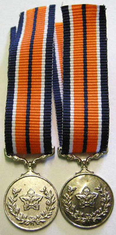 Miniature General Service Medal x 2 Variations (One Frosted & One Bright Finish)