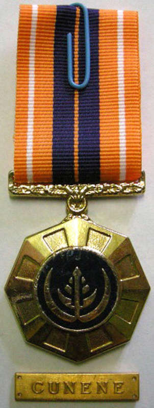 Full Size Pro Patria Medal Numbered at Back Matthysen 6th Type Flush Epoxy w/ Cunene Bar