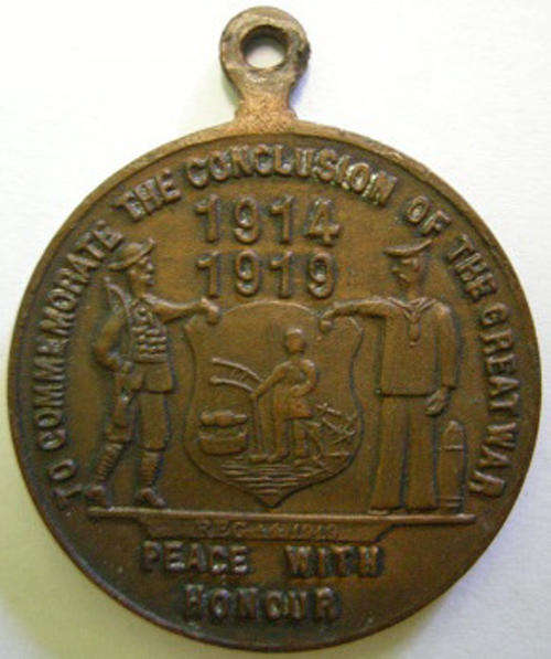 WWI 1914 - 1919 Johannesburg Peace Medallion