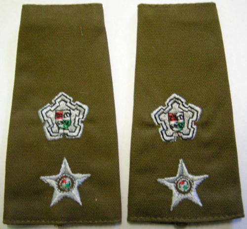 Commandant Rank Insignia Pair Embroidered on Material