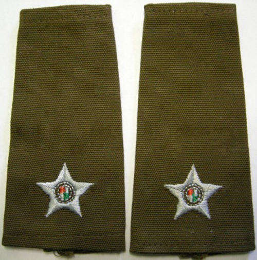 2nd Lieutenant Rank Insignia Pair Embroidered on Material