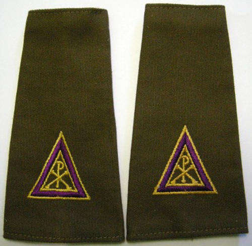 Chaplains Epaulette Pair Embroidered on Material Dinnes 1945
