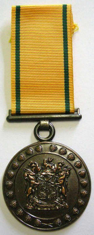 Full Size South African Prisons Service Medal for Faithful Service Bronze Numbered at Back