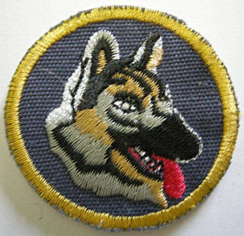 SA Police Dog Handler Badge Embroidered on Material 46mm Dinnes 3525
