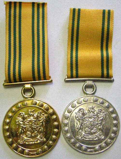 Full Size SA Prisons Service Medals Pair Named to SERSANT See Description