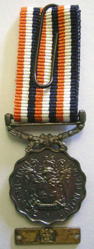 Miniature Union Medal Royal Cypher Ribbon w/ Miniature Bar