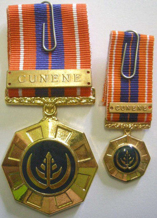 Full Size Pro Patria Medal Numbered at Back & Miniature w/ Cunene Bars In Box