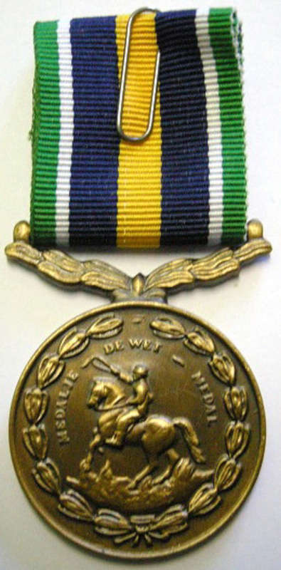 Full Size De Wet Medal Numbered at Back Uniface Suspender