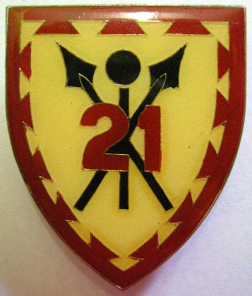 21 Battalion Shoulder Flash Pins Intact