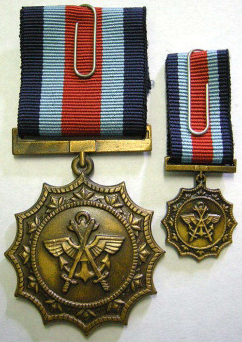 Full Size Military Merit Medal Numbered @ Back Matthysen Specimen 4 w/ Miniature In Original Box