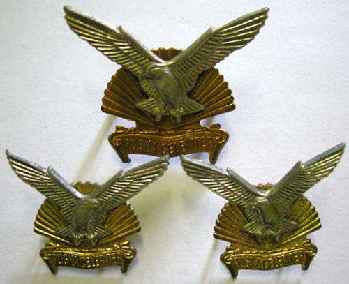 Durban Regiment Cap & Collar Badges Owen 734, 735 & 736