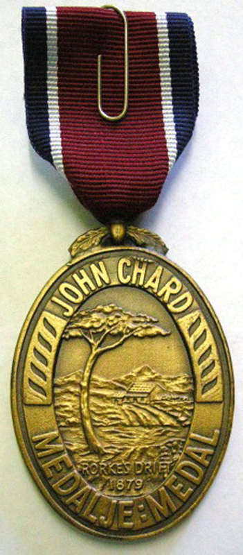 Full Size John Chard Medal Nr on Rim Thick Lettering Small Thick Suspender Ring, Mould Flaw @ 2nd H