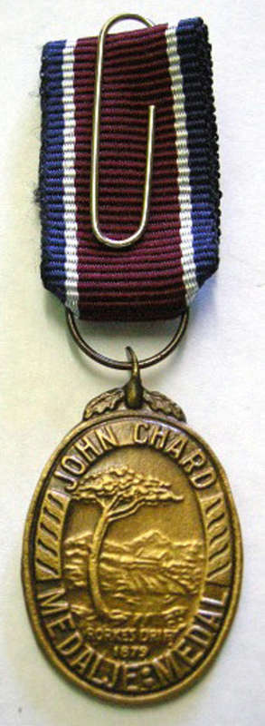 Miniature John Chard Medal Solid Acorn No Rim Large Suspender Ring Small Coat of Arms