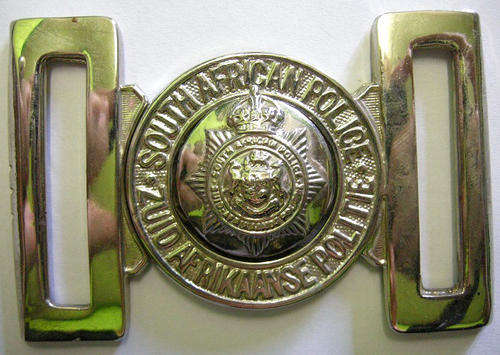SA Police Chromed Belt Buckle Note: Ring Part Zuid, Centre Part Suid