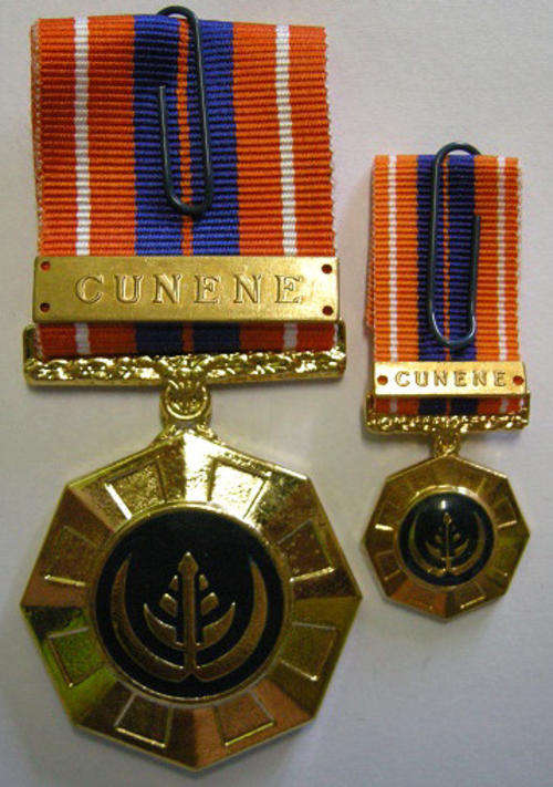Full Size Pro Patria Medal Numbered at Back & Miniature w/ Cunene Bars In Box