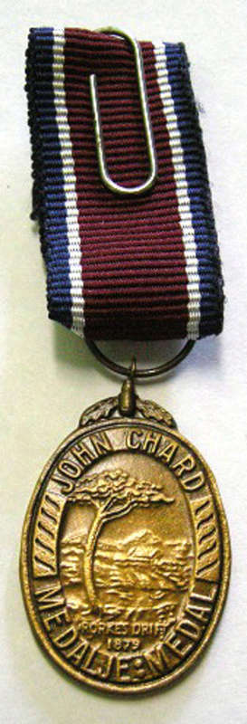 Miniature John Chard Medal Solid Acorn No Rim Large Suspender Ring Small Coat of Arms