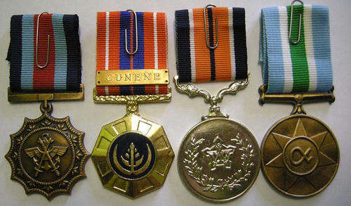 Full Size Medal Set of Four w/ Cunene Bar All Medals Numbered