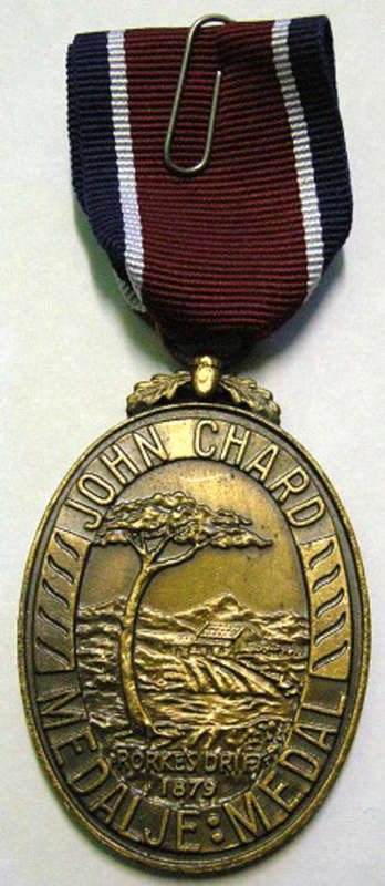 Full Size John Chard Medal Numbered on Rim Thin Lettering Large Thick Suspender Ring