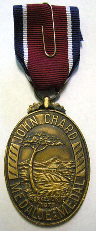 Full Size John Chard Medal Numbered on Rim Thin Lettering Large Thick Suspender Ring