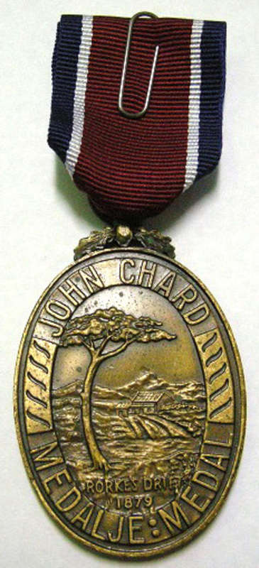 Full Size John Chard Medal Numbered on Rim Thin Lettering Large Thick Suspender Ring