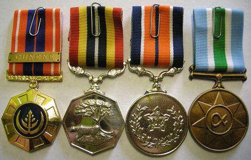 Full Size Medal Set of Four w/ Cunene Bar All Medals Numbered