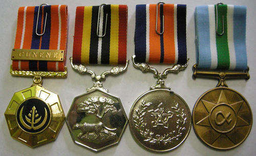 Full Size Medal Set of Four w/ Cunene Bar All Medals Numbered