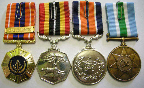 Full Size Medal Set of Four w/ Cunene Bar All Medals Numbered