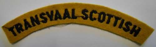 Transvaal Scottish 1st Battalion Shoulder Title Embroidered on Felt Dinnes 1978