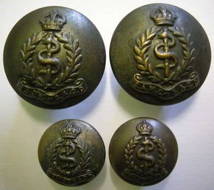 SA Medical Corps Brass Buttons 2 x 24mm & 2 x 16mm