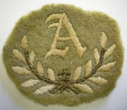 WWII Group A Trade Badge Embroidered on Felt
