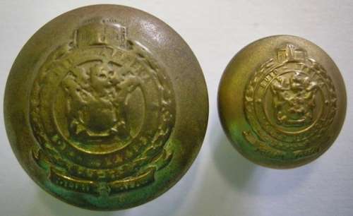 SA Railways Police Buttons x 2   28mm & 19mm
