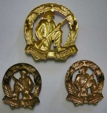 Citizen Force (Skiet Kommando) Gilding Metal Cap & Collar Badges Owen 805, 806 & 807