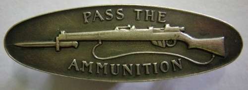 Silver Pass the Ammunition Brooch Marked S925 SAM 35mm x 11mm
