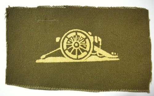 Artillery Cloth Proficiency Badge Printed on Material 92mm x 52mm