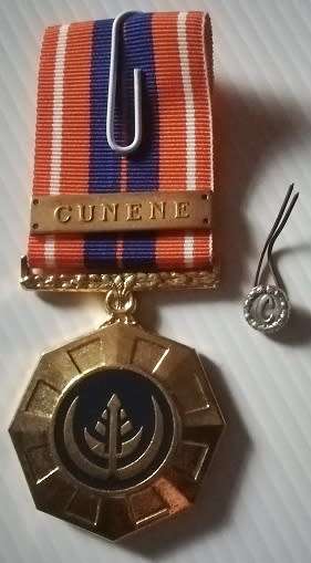 Full Size Pro Patria Medal Numbered at Back w/ Cunene Bar & Cunene Button in Box
