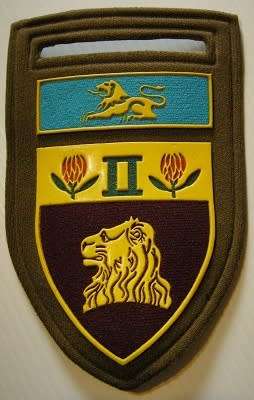 2 Regiment De la Rey Rubberised Shoulder Flash No Pin