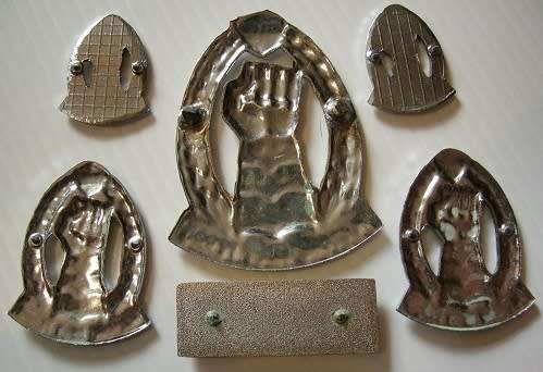 SA Armoured Corps Cap, Collar & Mess Dress Collar Badges w/ Large Type Beret Bar No Bolts / Pins