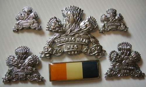 Armoured Corps Cap, Collar & Mess Dress Collar Badges w/ Large Type Beret Bar No Bolts / Pins