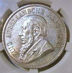 1892 ZAR 5 Shilling D/S AU 53 SANGS