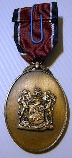 Full Size John Chard Medal Numbered on Rim Voided Acorn Thick Lettering Small Thick Suspender Ring