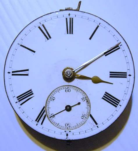 Pocket Watch Movement Not Running Size of Dial 43mm