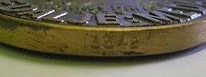 Full Size John Chard Medal Numbered on Rim Voided Acorn Thick Lettering Small Thick Suspender Ring